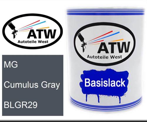 MG, Cumulus Gray, BLGR29: 1L Lackdose, von ATW Autoteile West.